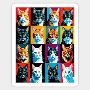 Pop Art Cat Portraits Sticker